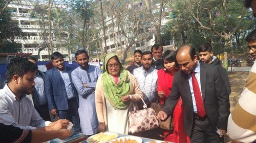 কুয়াশা উৎসবে পিঠার স্বাদ নিতে শিক্ষার্থীদের ভিড়
