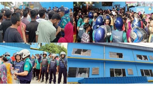 বরিশালে ফরচুন সুজের শ্রকিদের ওপর গুলি বর্ষণ, পুলিশসহ আহত ১০