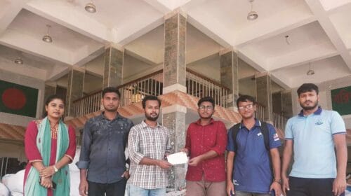 জন্মাষ্টমীর বরাদ্দের অর্ধেক অর্থ বন্যার্তদের সহায়তায় ববি সনাতন বিদ্যার্থী সংসদের